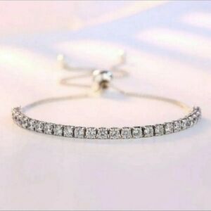 diamond silver tennis bracelet